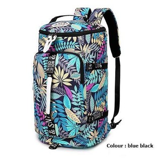 Chu Luggage  กระเป๋าเป้ลายดอกไม้  รุ่น081  สีblue black