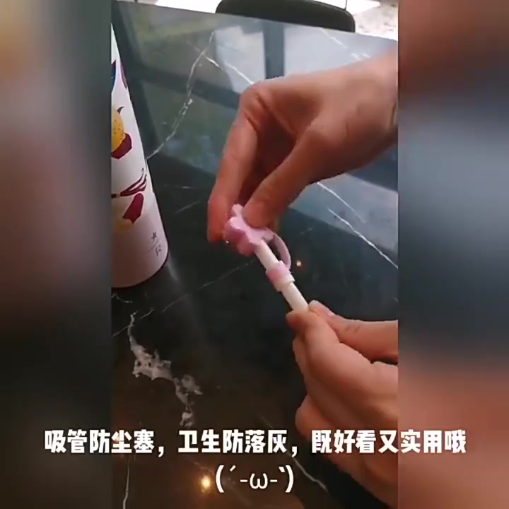 ซิลิโคนปิดหลอดดูด-ฝาปิดหลอด-จุกปิดหลอดดูดน้ํา-กันฝุ่กันฝุ่น-ลายการ์ตูน-ใช้ซ้ำได้