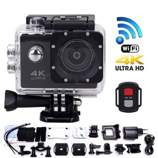 กล้องกันน้ำ กล้องถ่ายใต้น้ำ กล้องติดหมวก 4k Ultra Action Camera With Remote