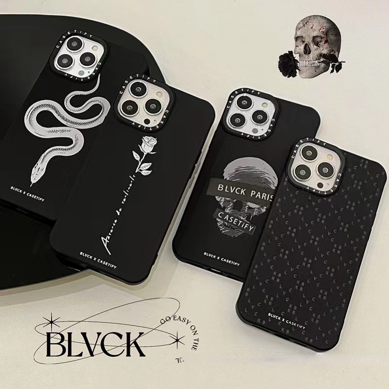 Casetify BLVCK Silicone Flannel Protective Phone Case Compatible for iPhone 14 13 Pro Max 12 11