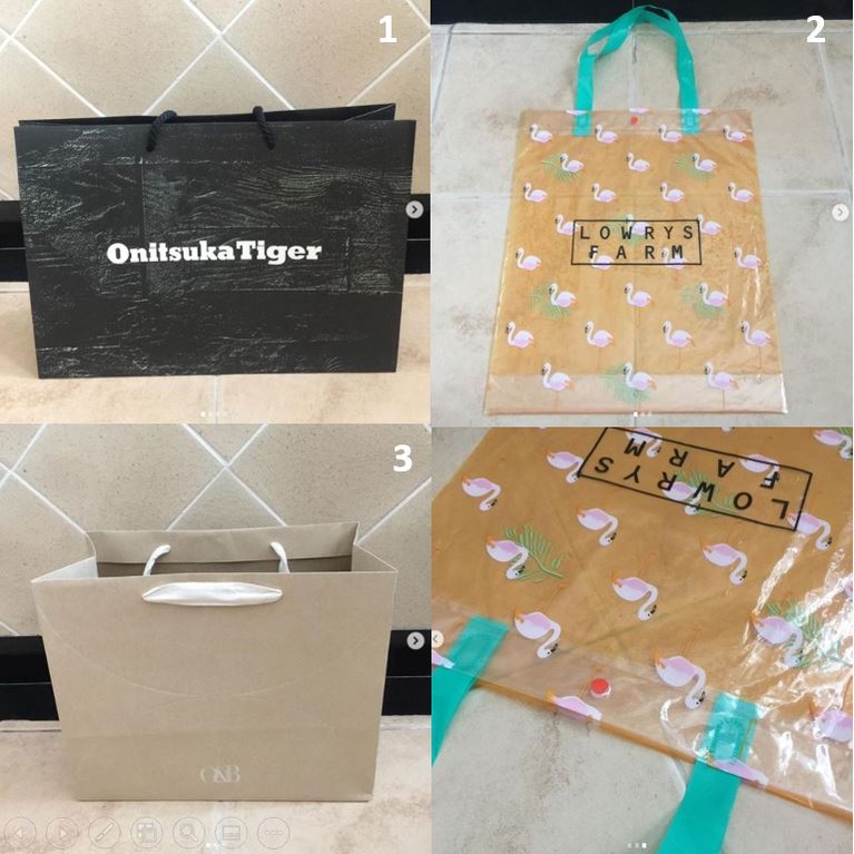 ถุงกระดาษ-ถุง-แบรนด์-onitsuka-tiger-lowrys-farm-o-amp-b-oandb-ของแท้-ใส่ของ-ใส่รองเท้า-สวยหรู-เรียบๆ-สภาพใหม่