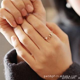 สินค้า แหวนเกาหลีสร้างสรรค์แหวนเปิดเพชรปรับแหวนด้ายหญิง