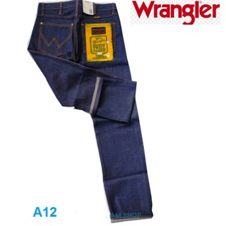 กางเกงยีนส์ wrangler ผ้าดิบ หนังไก่ สีกรมเข้ม / สี MIDNIGHT (ทรงกระบอกกลาง ) 2สี