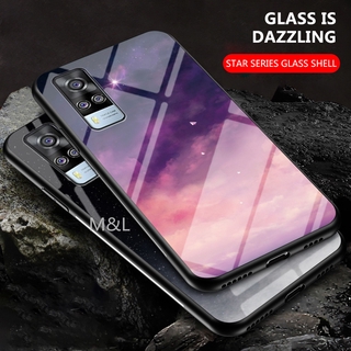 VIVO Y51 V20 SE V17 Luxury Tempered Glass Cover VIVO V19 Neo V15 Pro V11i Z3i Star Space Silicon Coque Phone Case