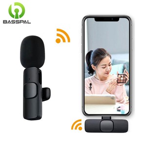 Basspal ไมโครโฟนไร้สาย Lavalier ขนาดเล็ก แบบพกพา สําหรับ iP Android Type-c Light Audio Video Recording Live Broadcast Gaming Phone Microfonoe สําหรับแล็ปท็อป คอมพิวเตอร์