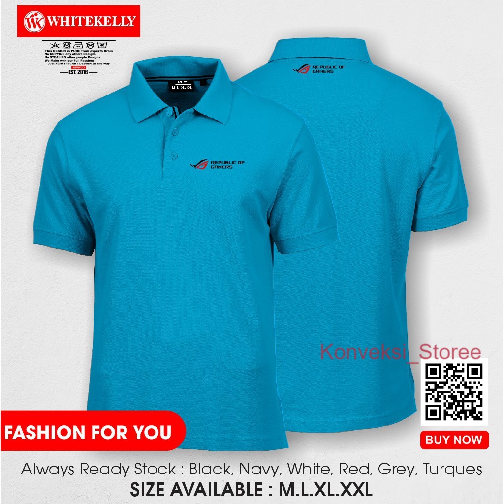 เสื้อโปโล เสื้อโปโลคอปก ROG REPUBLIC OF GAMERS ASUS LOGO เสื้อยืด ...