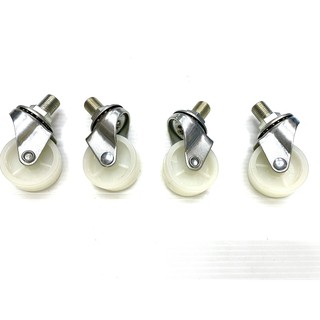 ล้อไนล่อนสกรูสีขาว ขนาด 1-1/2"