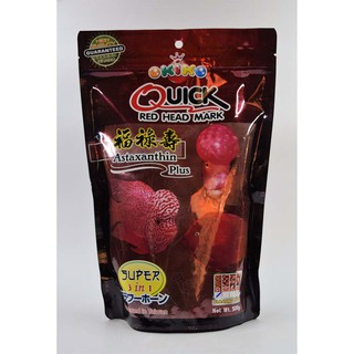 อาหารปลาหมอสี OKIKO Quick Red Head Mark 500 g. size S x 1 ถุง เร่งมุก เร่งสี เร่งโหนก