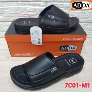 สินค้า รองเท้าแตะ ADDA PU รุ่น 7C01-M1 สีดำ/สีน้ำตาล ยปอ