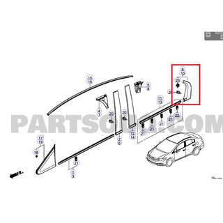 GARNISH, DOOR RR. PILLAR HONDA CIVIC 2012 72761-TR0-A01/72721-TR0-A01 แท้ห้าง Chiraauto