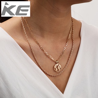 9520 clavicle chain creative alloy map pendant multi-three-necklace for girls for women low pr