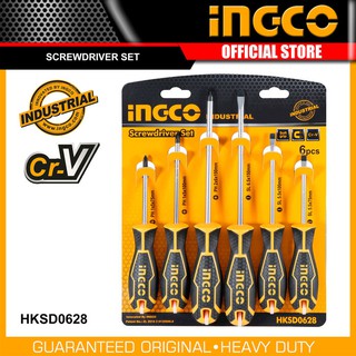 INGCO ชุดไขควง รุ่น HKSD0628 ( 6 pcs screwdriver set ) / ไขควงชุด ปากแบน ปากแฉก 6 อัน ไขควงINGCO ไขควง