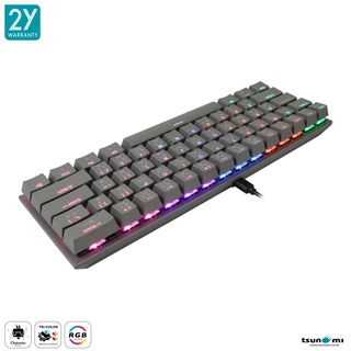 ภาพขนาดย่อของภาพหน้าปกสินค้าคีย์บอร์ดเกมมิ่ง Tsunami Outemu MK-61 61Keys 60% Compact Mechanical Keyboard (รับประกันสินค้า 2 ปี) จากร้าน tsunami_thailand บน Shopee ภาพที่ 2