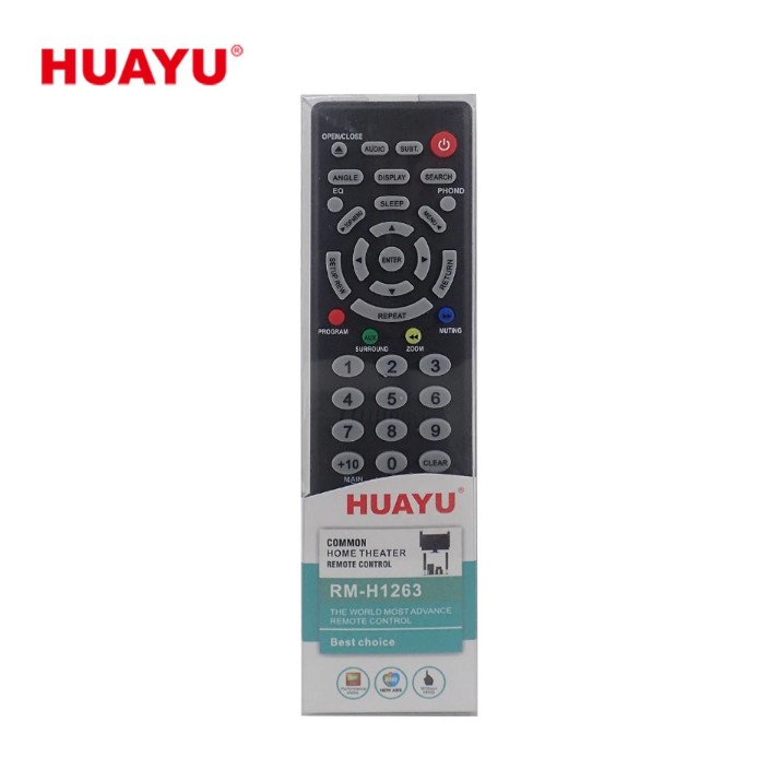 huayu-rm-h1263-remote-universal-home-theater-รีโมทรวมเครื่องเสียงโฮมเธียร์เตอร์-set-ง่าย-มีรูปและคู่มือภาษาไทย