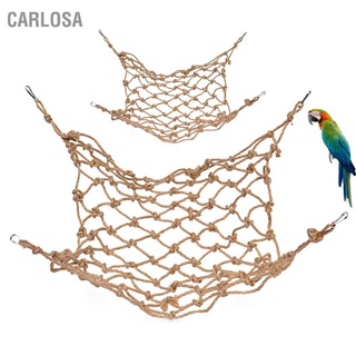 CARLOSA Hanging Bird Climbing Net Rope Ladder with Hooks for Parrots Cockatoo Cockatiel Macaw