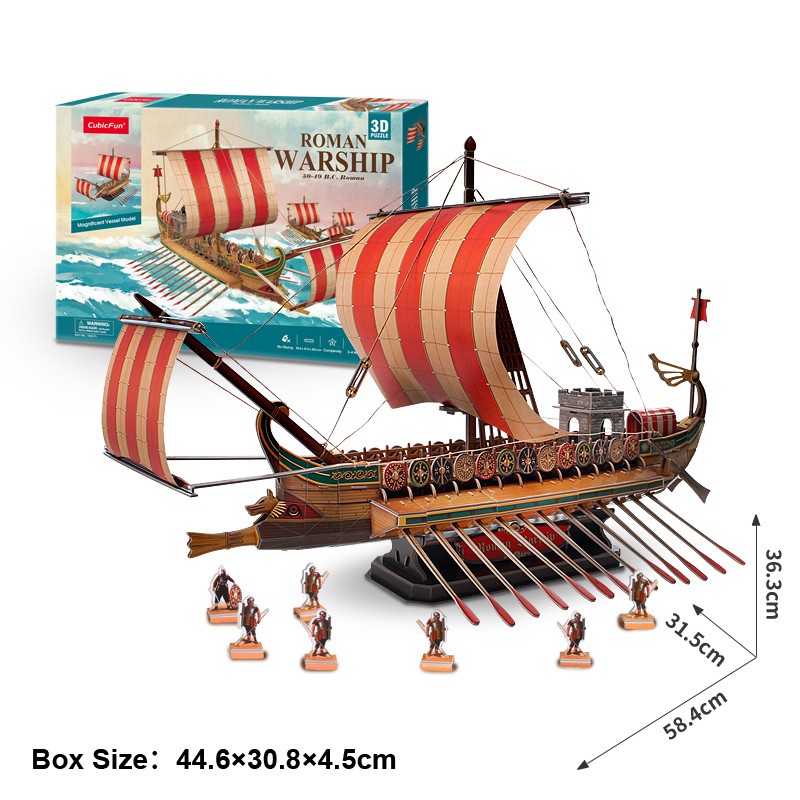 จิ๊กซอว์-3-มิติ-เรือรบของอาณาจักรโรมัน-roman-warship-t4037-แบรนด์-cubicfun-ของแท้-100-สินค้าพร้อมส่ง