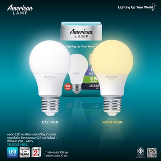 American lamp หลอดไฟ LED หลอดไฟประหยัดพลังงาน ขั้ว E27    แสงขาว แสงเดย์ไลท์  ไฟตกแต่งห้อง โคมไฟ LED  รับประกัน 2 ปี