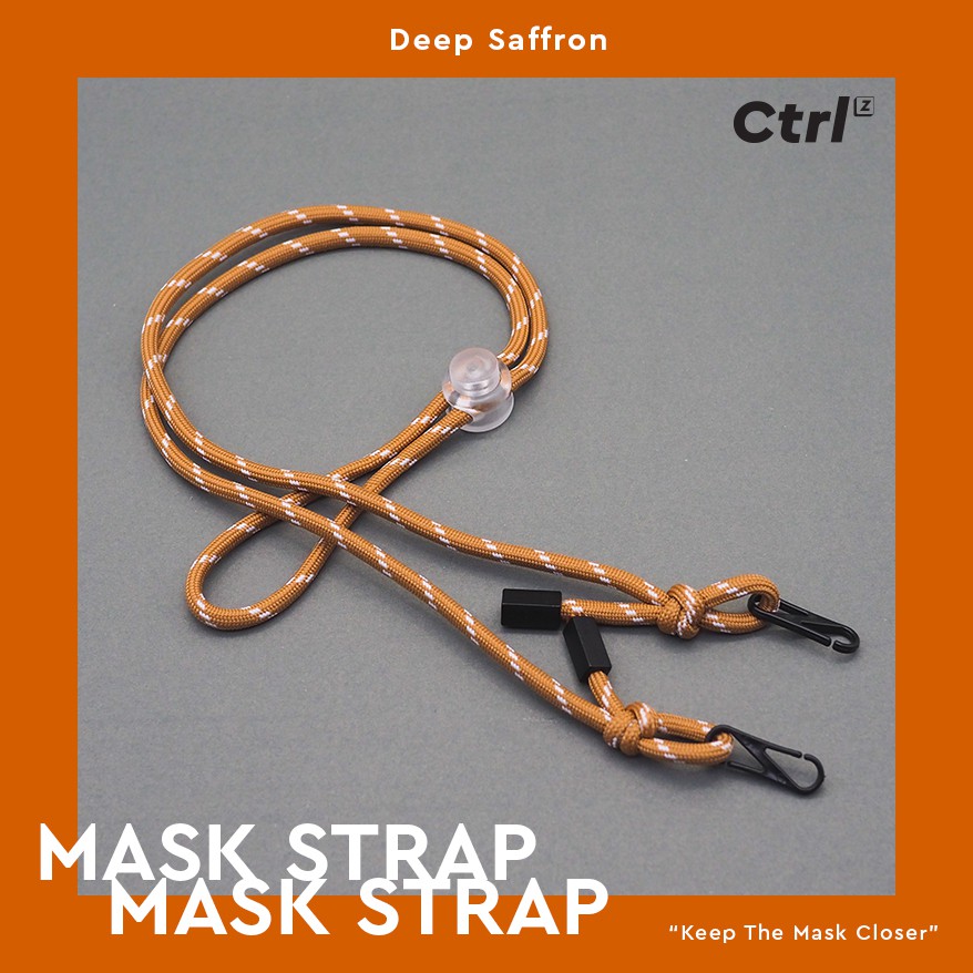ภาพหน้าปกสินค้าNEW สายคล้องแมส สายนุ่มสบาย ปรับระดับได้ Mask Strap สีส้มเทา (Deep Saffron)
