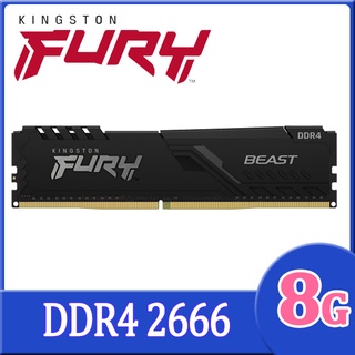 8GB (8GBx1) DDR4/2666 RAM PC (แรมพีซี) KINGSTON FURY BEAST (KF426C16BB/8) Warranty LT