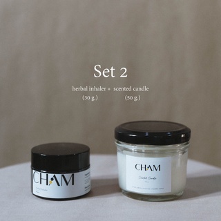 CHAM Gift set | Set 2 herbal inhaler + scented candle