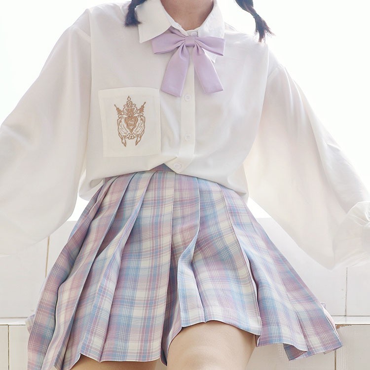 ชุดนักเรียนญี่ปุ่น-ชุดญี่ปุ่น-jk-ใหม่สำหรับฤดูร้อน-เสื้อเชิ้ตแขนยาว-ชุดกระโปรงจีบผู้หญิง-พร้อมส่ง