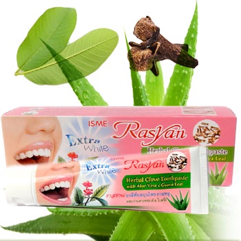 ยาสีฟันอิสมี-ราสยาน-isme-rasyan-herbal-clove-toothpaste-ยาสีฟัน-สมุนไพร-กานพลู