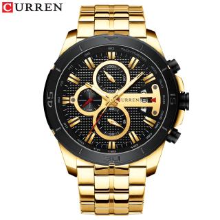 CURREN Business Men Watch Luxury Brand Stainless Steel Wrist Watch Chronograph Army Military Quartz Watches Masculino