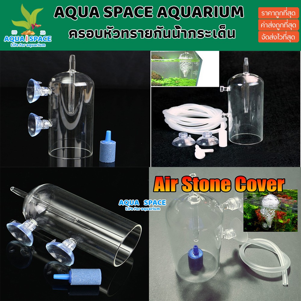 ครอบหัวทราย-aquarium-glass-air-dissolving-cup-air-stone-cover-ครอบแก้วหัวทราย-กันกระเด็น-ตู้ไม้น้