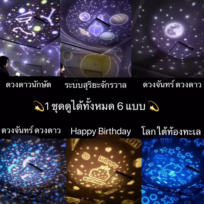 ภาพหน้าปกสินค้าโคมไฟ ท้องฟ้าจำลอง โคมไฟดาว​​ หมุนได้ 360 จากร้าน pmpsuttipornkonwaen บน Shopee