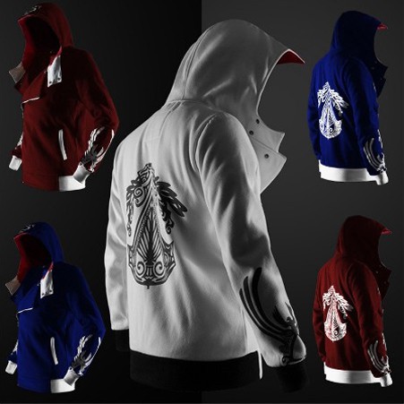 ภาพหน้าปกสินค้าเสื้อแจ็กเก็ตกันหนาว มีฮู้ด แต่งซิป ลาย Assassin's Creed สําหรับผู้ชาย