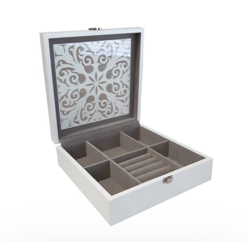กล่องไม้ใส่เครื่องประดับ-6-ช่อง-jewellery-ขนาด-23-x-7-x-23-5-ซม-สีขาว
