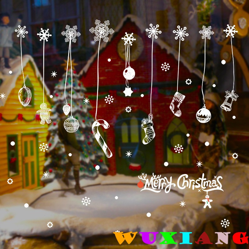 wuxiang-merry-christmas-สติกเกอร์ติดผนัง-ลายเกล็ดหิมะ-สําหรับตกแต่งบ้าน