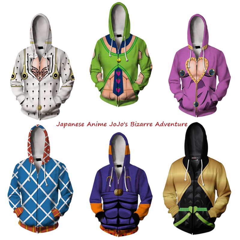 อะนิเมะญี่ปุ่นผจญภัยที่แปลกประหลาดของ-jojo-คอสเพลย์-3d-พิมพ์ซิปเสื้อ-hoodies