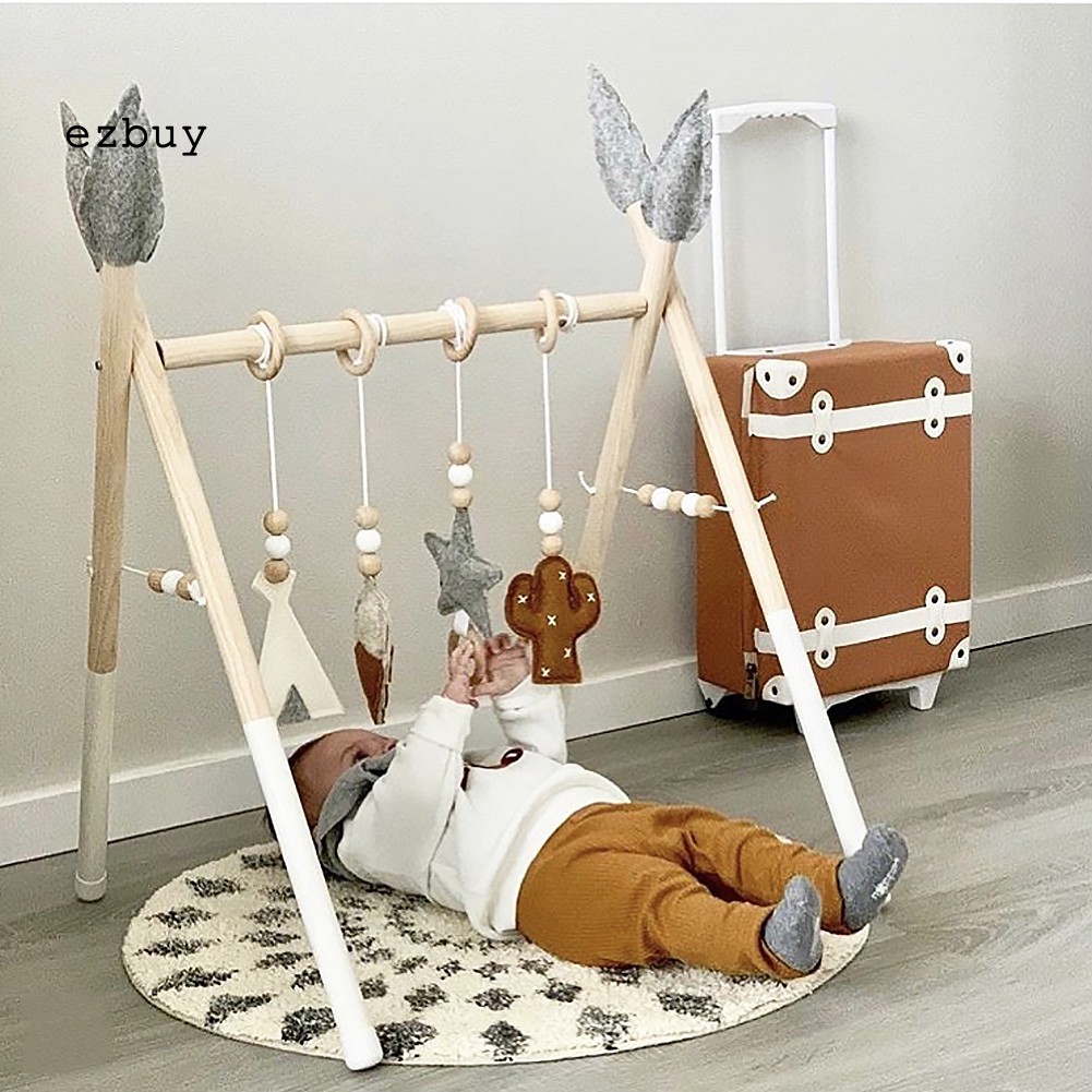 baby-toddler-wooden-play-gym-fitness-frame-rack-nursery-sensory-education-toy