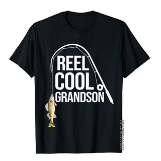เสื้อยืด ผ้าฝ้าย พิมพ์ลาย Reel Cool Grandson Walleye Fishin Fisherman สําหรับผู้ชาย