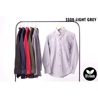 Oxford Shirt - Light Grey : เสื้อเชิ้ตแขนยาวสีเทาอ่อน