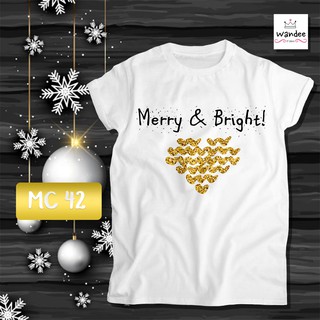 ♣♬❈เสื้อยืดคริสต์มาส เสื้อคริสต์มาส Christmas &amp; Happy new year (MC42)เสื้อยืดผู้หญิง