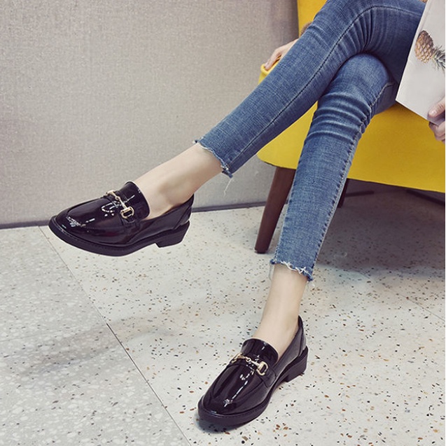 ภาพสินค้า31-46 รองเท้าผู้หญิงพลัสไซส์ สีดำ วินเทจ สไตล์อังกฤษ รองเท้า จากร้าน _y7cdad97s บน Shopee ภาพที่ 6