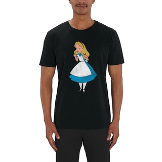 เสื้อยืดโอเวอร์ไซส์เสื้อยืดลําลอง ผ้าฝ้าย แขนสั้น คอกลม พิมพ์ลาย Alice In Wonderland Clic Surprise Pose สไตล์เกาหลี สําห