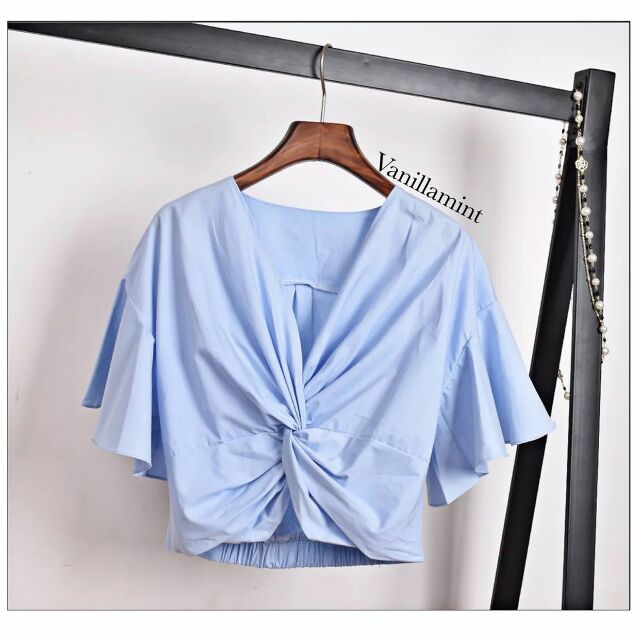 new-collection-today-vanilla-mint-vanilla-vanilla-crop-blouse-color-สีฟ้า