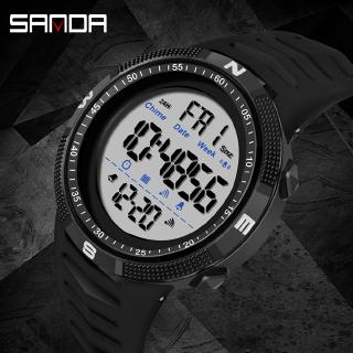 สินค้า SANDA นาฬิกาโครโนกราฟสำหรับผู้ชายกันน้ำเหมาะสำหรับผู้ชายแฟชั่นกีฬานาฬิกา LED แสดงนาฬิกาผู้หญิง