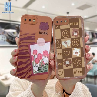 เคสสีช็อคโกแลต OPPO Reno 4 5 Lite 4 4F 5F 5K Find X3 Lite A9 A11 A5 F19 PRO A94 A11X A8 A31 A3S A12E C1 A54 A16 A15 A15S A35 F17 PRO A93 A53 A53S A33 A32 A52 A72 A92 A7 A5S A12 A12S A11K A74 เคสโทรศัพท์มือถือคู่รัก ลายการ์ตูนหมี แบบนิ่ม เคสโทรศัพท์