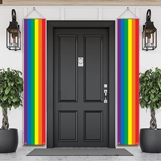 ภาพหน้าปกสินค้าธงแบนเนอร์ LGBTQ สีรุ้ง ขนาด 180 ซม. สําหรับแขวนตกแต่งงานแต่งงาน กลางแจ้ง ที่เกี่ยวข้อง