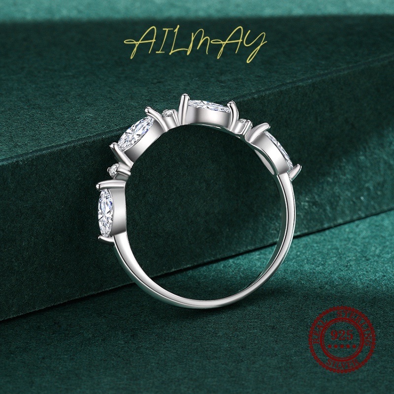 ailmay-แหวนเงินแท้-925-ทรงวงรี-เรียบง่าย-เครื่องประดับแฟชั่น-สําหรับผู้หญิง