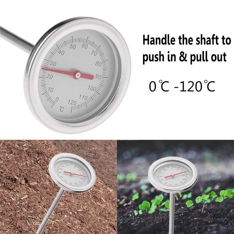 ภาพหน้าปกสินค้าcozy* 50cm Premium Stainless Steel Compost Soil Thermometer Garden Backyard 0-120 จากร้าน runnofive.th บน Shopee