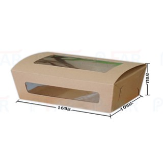 กล่องอาหาร ขนาด 10 x 16 x 5 cm. มีหน้าต่าง (100ใบ/แพ็ค) FP0035_INH102