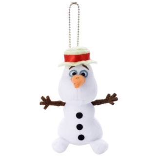 แท้ 100% จากญี่ปุ่น พวงกุญแจ ดิสนีย์ โอลาฟ Disney Olaf &amp; Hat of Frozen Elsa Plush Doll Ball Chain