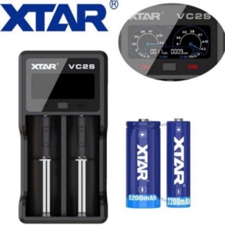 XTAR VC2S หน้าจอ LCD USB Charger ที่ชาร์จแบตเตอรี่พร้อมหน้าจอ