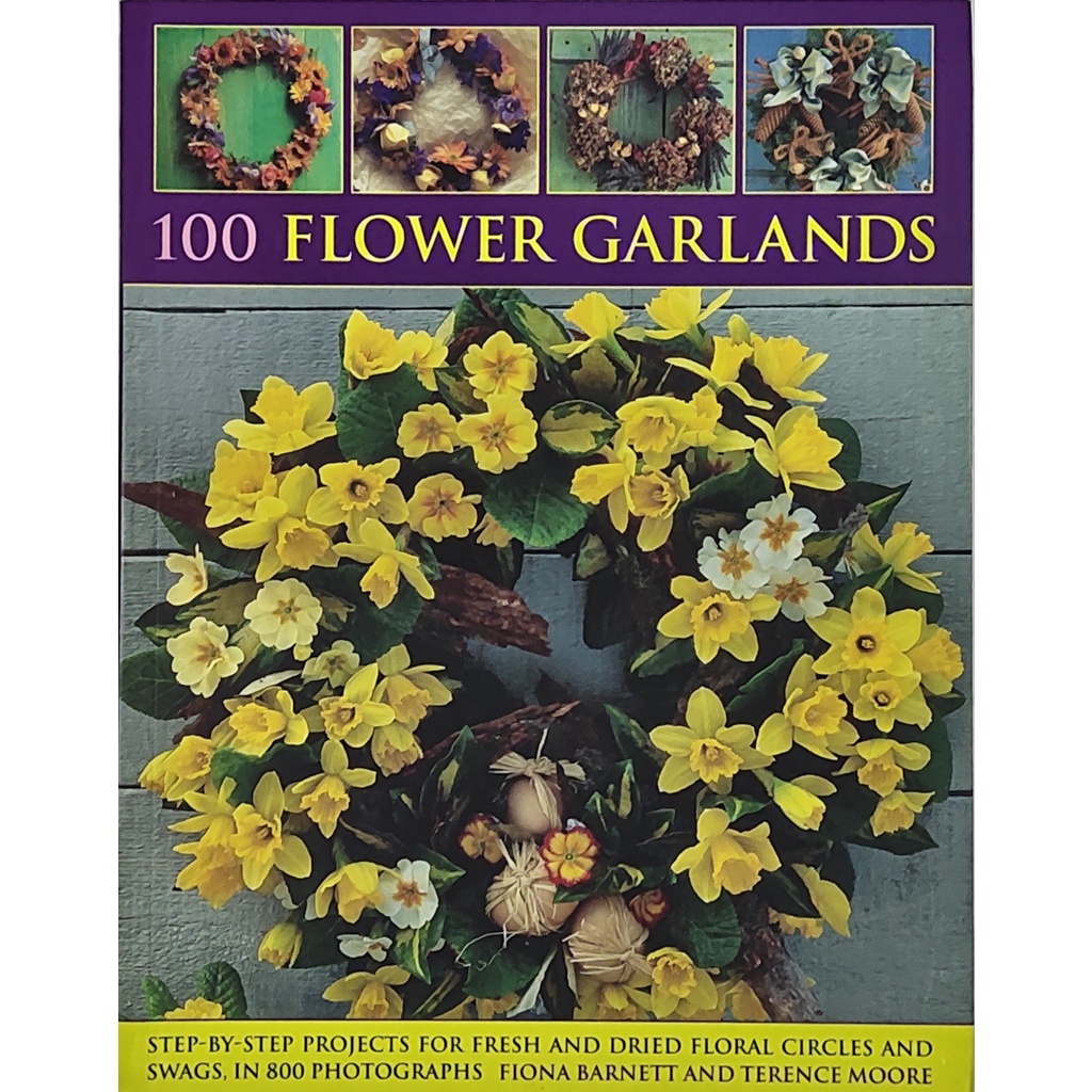 หนังสือ-จัดดอกไม้สด-ดอกไม้แห้ง-ภาษาอังกฤษ-100-flower-garlands-256page