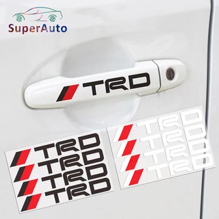 Superauto สติกเกอร์สะท้อนแสง TRD สําหรับติดมือจับประตูรถยนต์ 4 ชิ้น ต่อชุด
